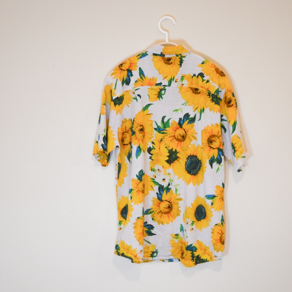 JOGAL men's flower casual button down short sleeve Hawaiian shirt